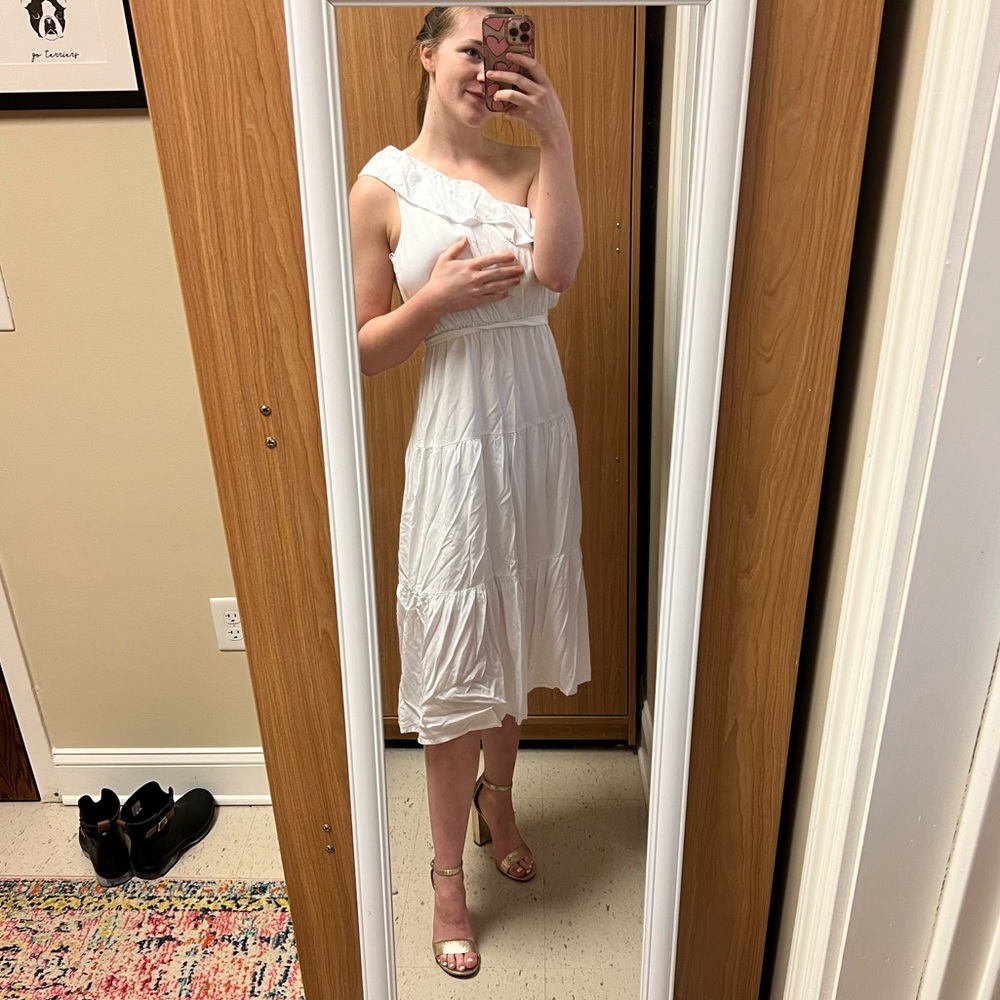 white midi dress